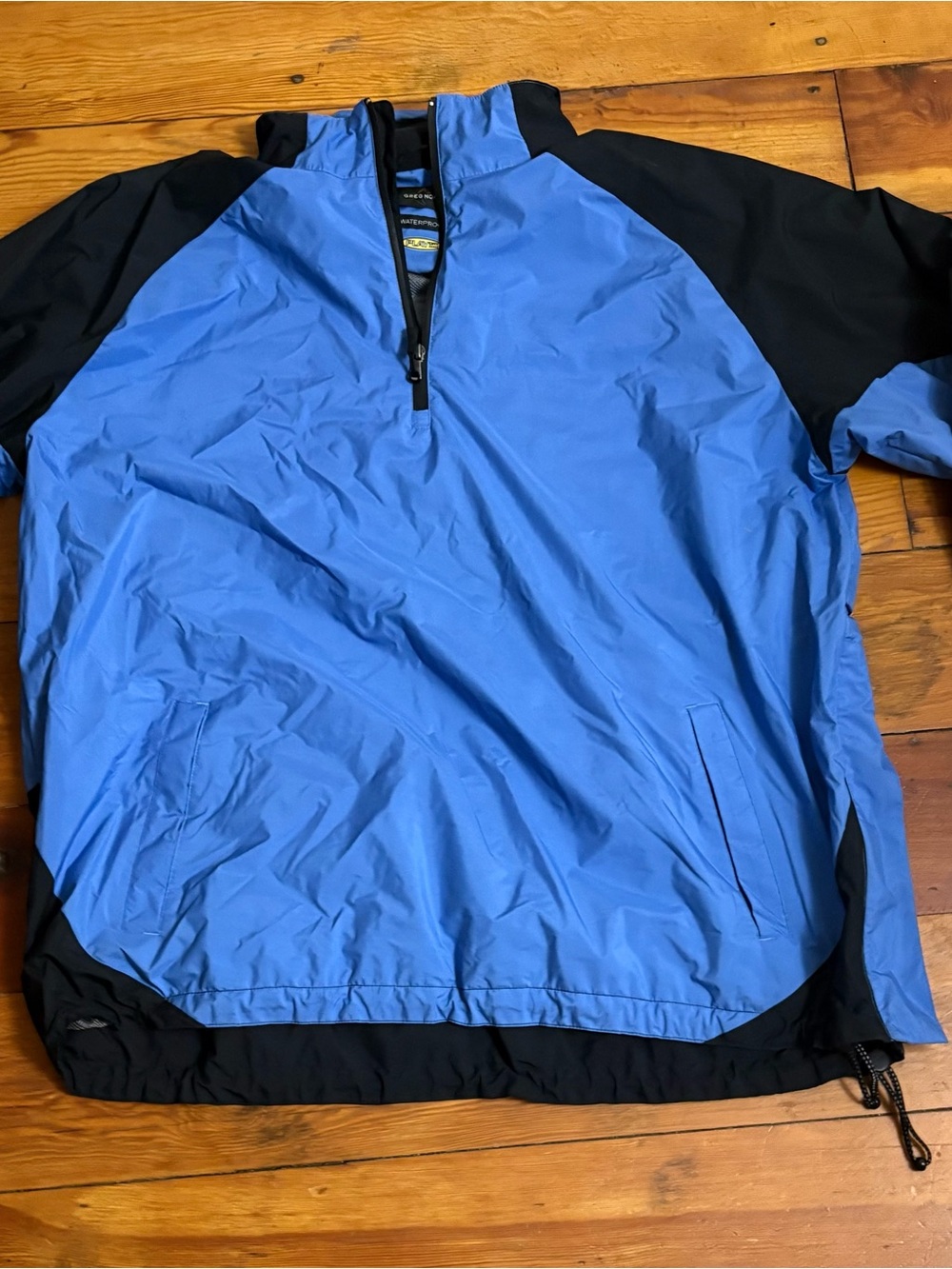 Greg Norman Play Dry Men’s Blue & Black 1/4 Zip Windbreaker Pullover Jacket